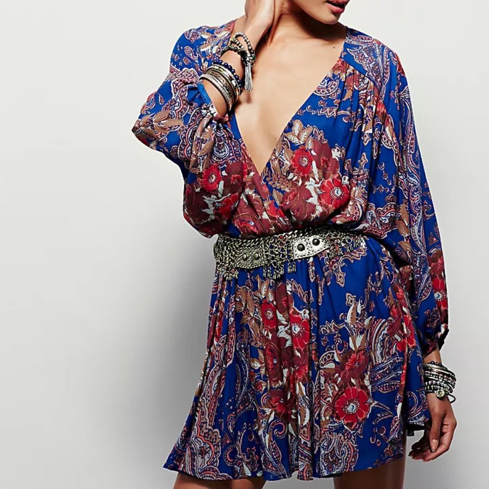 Free People High Plains Printed Dress